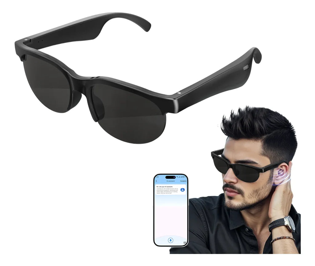 Gafas Inteligentes AI con Traducción en Tiempo Real | Bluetooth 5.3 | Audio HD | Protección UV400